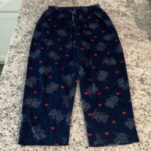 Star Wars Navy Blue "Baby Yoda" Pattern Lounge Pants with Red Hearts